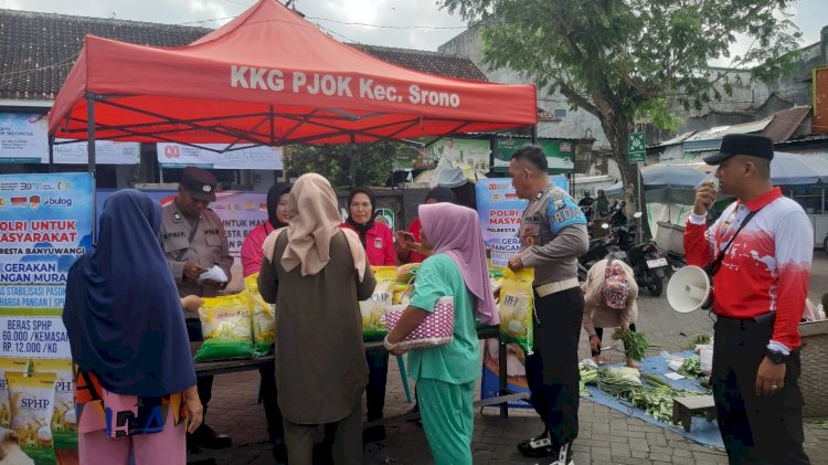 Kolaborasi Polisi dan Bulog Gelontorkan 108 Ton Beras Murah di Banyuwangi