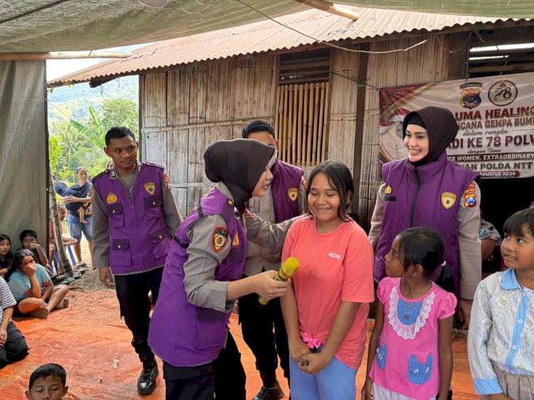 Tim Trauma Healing Polda Jatim Bantu Pulihkan Warga Terdampak Gempa NTT